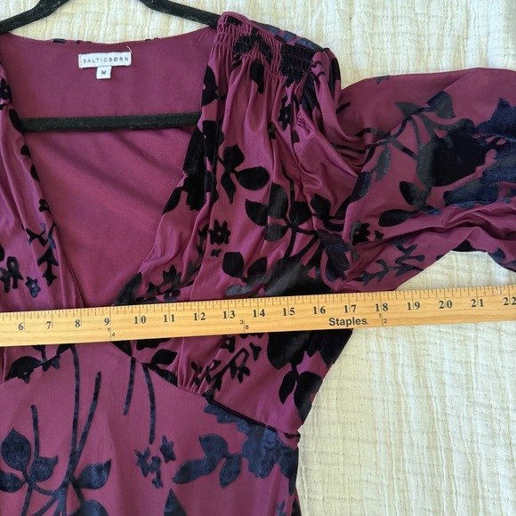 Baltic Born Velvet Burnout Maxi Dress Long Sleeve M Whimsigoth Grunge Fairy - Picture 7 of 11